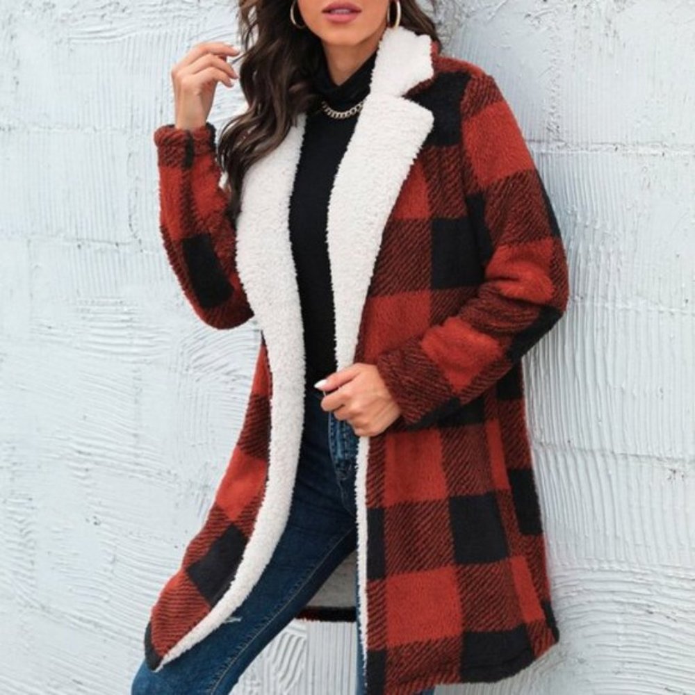 Red So Soft and Cozy Gingham Plaid Print Long tedd - Picture 5 of 6
